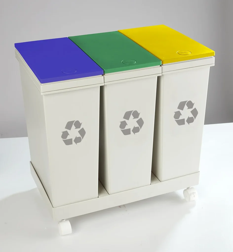 Mülltrenn-System "Genial", 3 Mülleimer, 53 x 33,5 x 52,5 cm