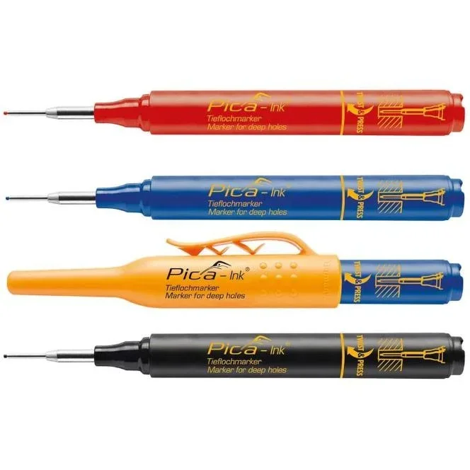 3er-Set Marker 150/40 für tiefe Löcher - permanent - rot, blau und schwarz