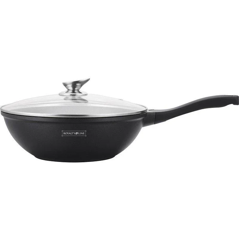 Marmorbeschichtung Wok-Pfanne - schwarz - 30 cm