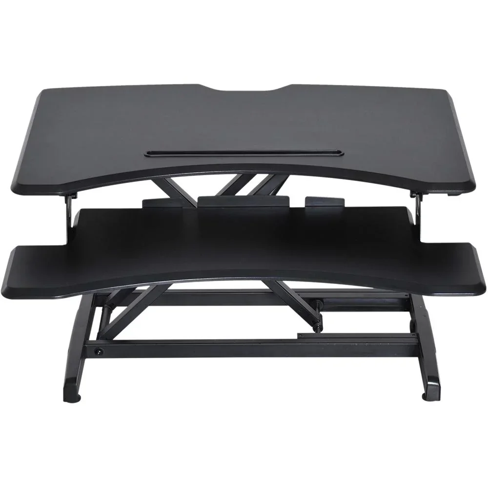 Höhenverstellbar Sitz-Steh-Schreibtisch Stehschreibtisch Schwarz L76 x B68 x H(12,5-42) cm