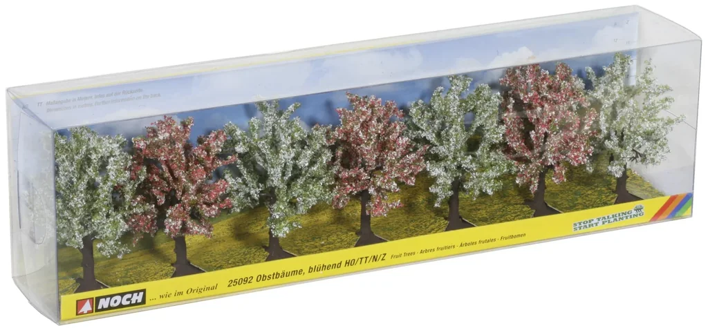 Obstbäume, blühend, 7 Stück, ca. 8 cm hoch