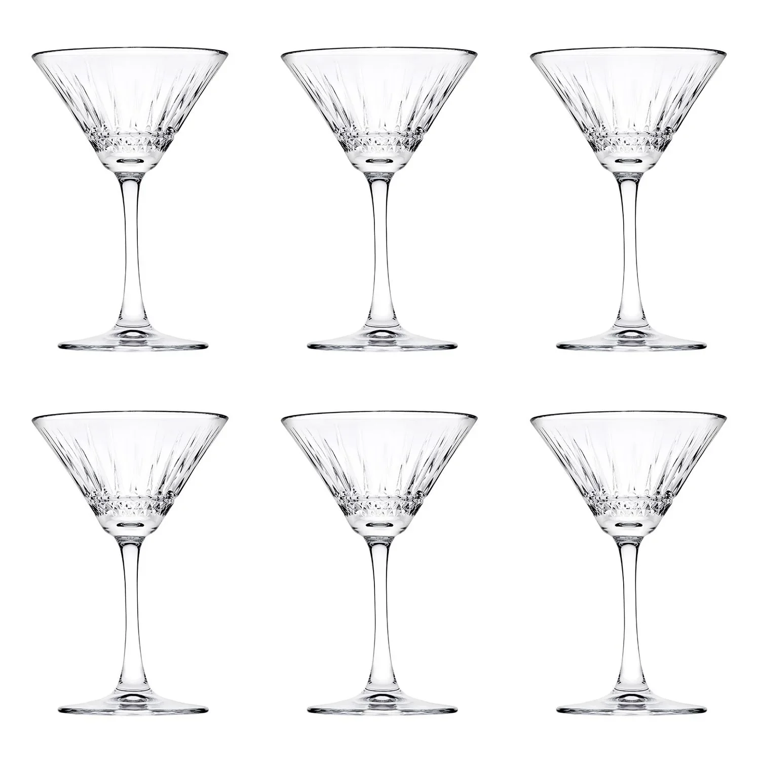 Cocktailgläser, Trinkgläser 6er-Set - Elysia, 220 ml - elegantes Design, spülmaschinenfest, ideal für Cocktails