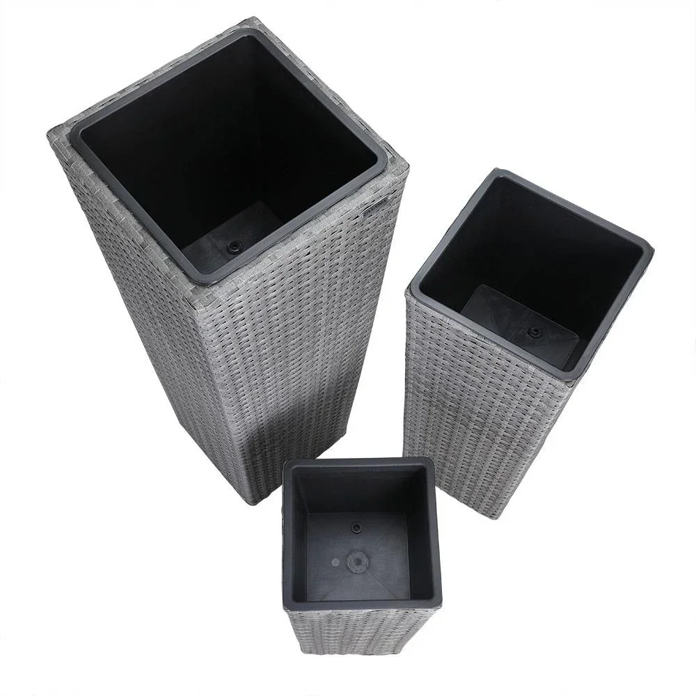 Blumentöpfe - 3 Stück - Polyrattan