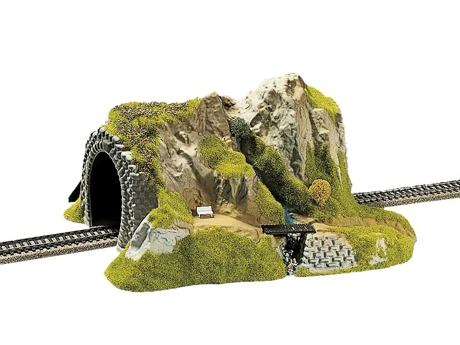 Tunnel, 1-gleisig, gerade, 34 x 27 cm, 16 cm hoch, Durchfahrtshöhe 9,3 cm