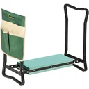 Gartenhocker mit Werkzeugtasche grün