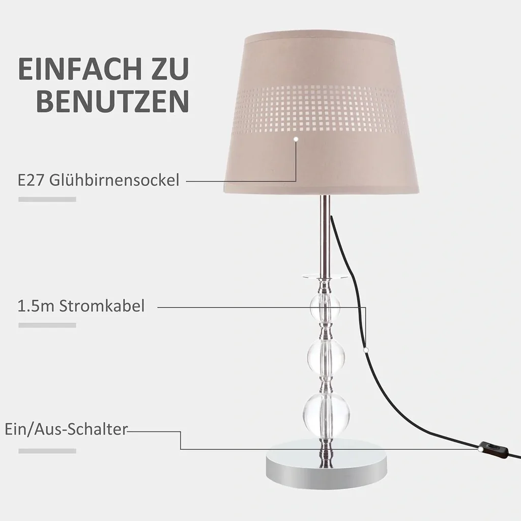 Tischlampe Nachttischlampe 54 cm T