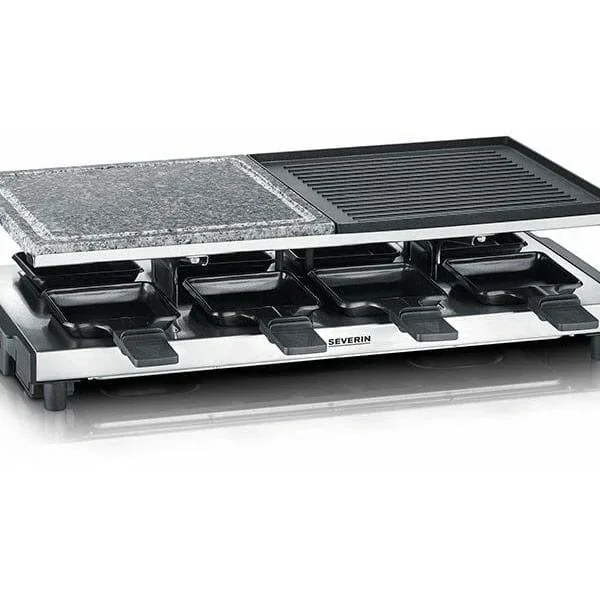 Raclette/Steengrill/Gourmetset - mit Stein und Grillplatte - Gourmets - 1400 Watt