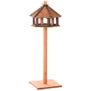 Vogelhaus hölzerner Vogelvilla Futterhaus Vogelständer Vogel-Tischvogelhaus Spielstand mit wasserfestem Dach für den Aus