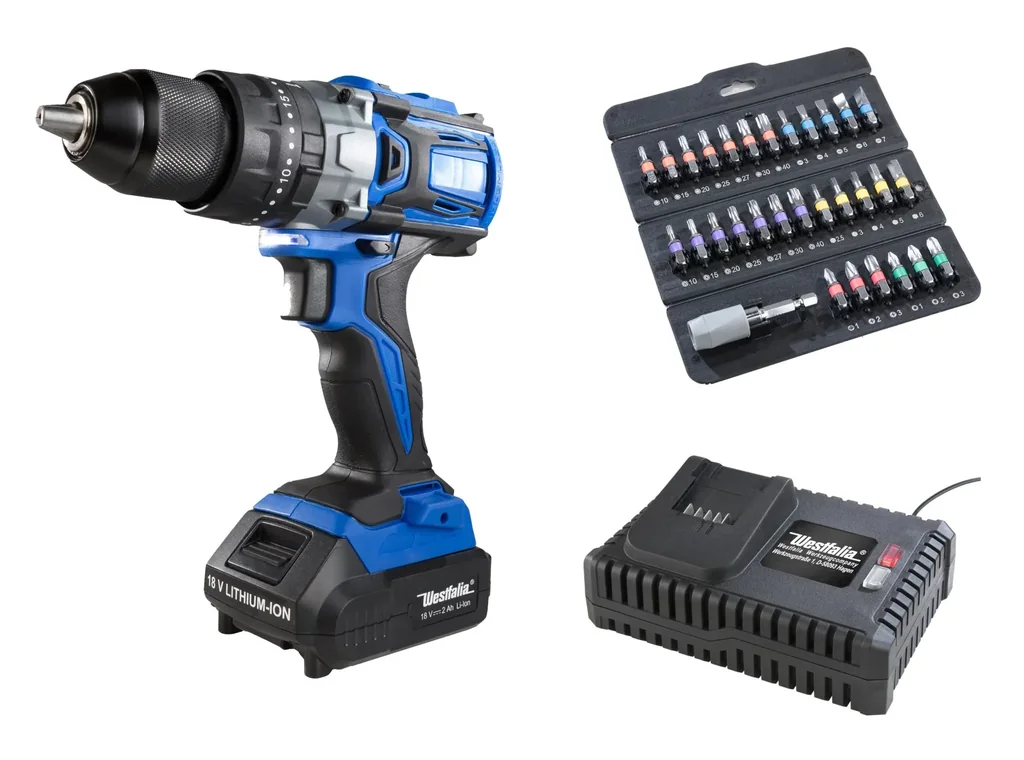 Akku-Schlagbohrschrauber 18 Volt Li-Ion ABS18BL inklusive 31-teiligem Bit-Set