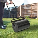 Rasenwalze mit U-Griff, Gartenwalze, Gartenrolle, 32 cm Durchmesser, 38 L Wasser-/62 kg Sand, Metall, Schwarz, 57 x 32,5