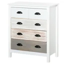 Schubladenschrank Beistellschrank mit 5 Schubladen Kommode MDF Tannenholz 70 x 38 x 85 cm