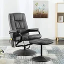 Massagesessel mit Fußhocker Kunstleder grau