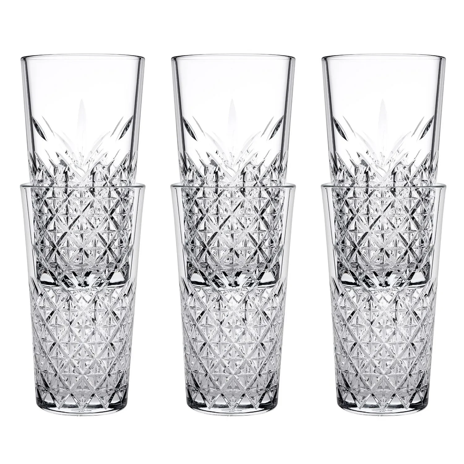 Longdrinkgläser, Trinkgläser (6 Stück, 470ml) Timeless - Zeitlose Eleganz & Stapelbar - Für Cocktails & mehr