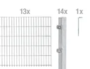 Doppelstabmattenzaun Komplettset, feuerverzinkt, Höhe 140 cm, Länge 26 m