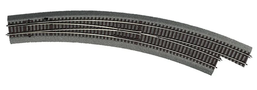 Bogenweiche rechts BWr9/10 für Handbetrieb, mit Bettung