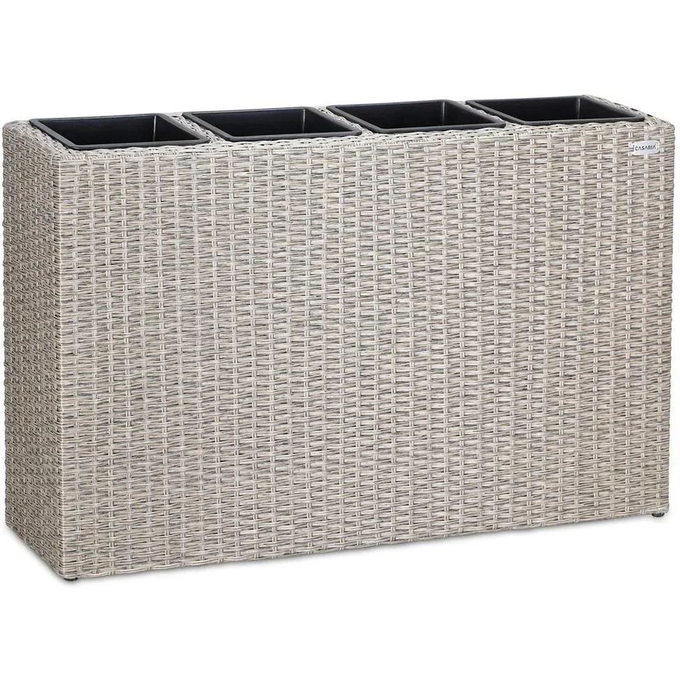 Polyrattan Pflanzgefäß creme 95x27x60cm
