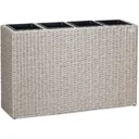 Polyrattan Pflanzgefäß creme 95x27x60cm