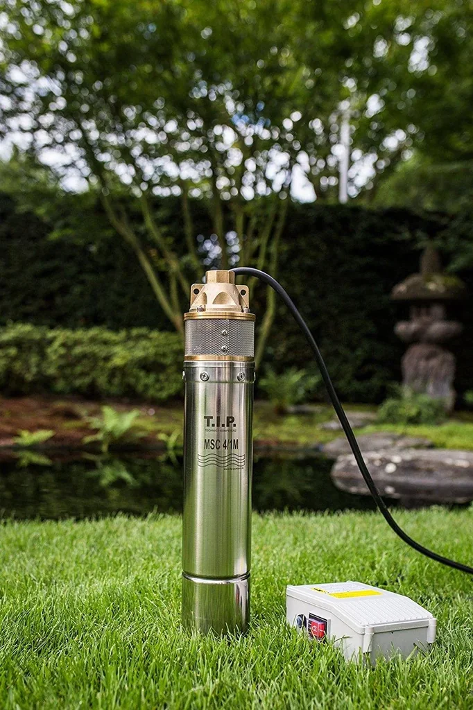 Peripher Tiefbrunnenpumpe Edelstahl MSC 4/1 M, sandsicher mit Messing-Laufrad, bis 3.000 l/h Fördermenge