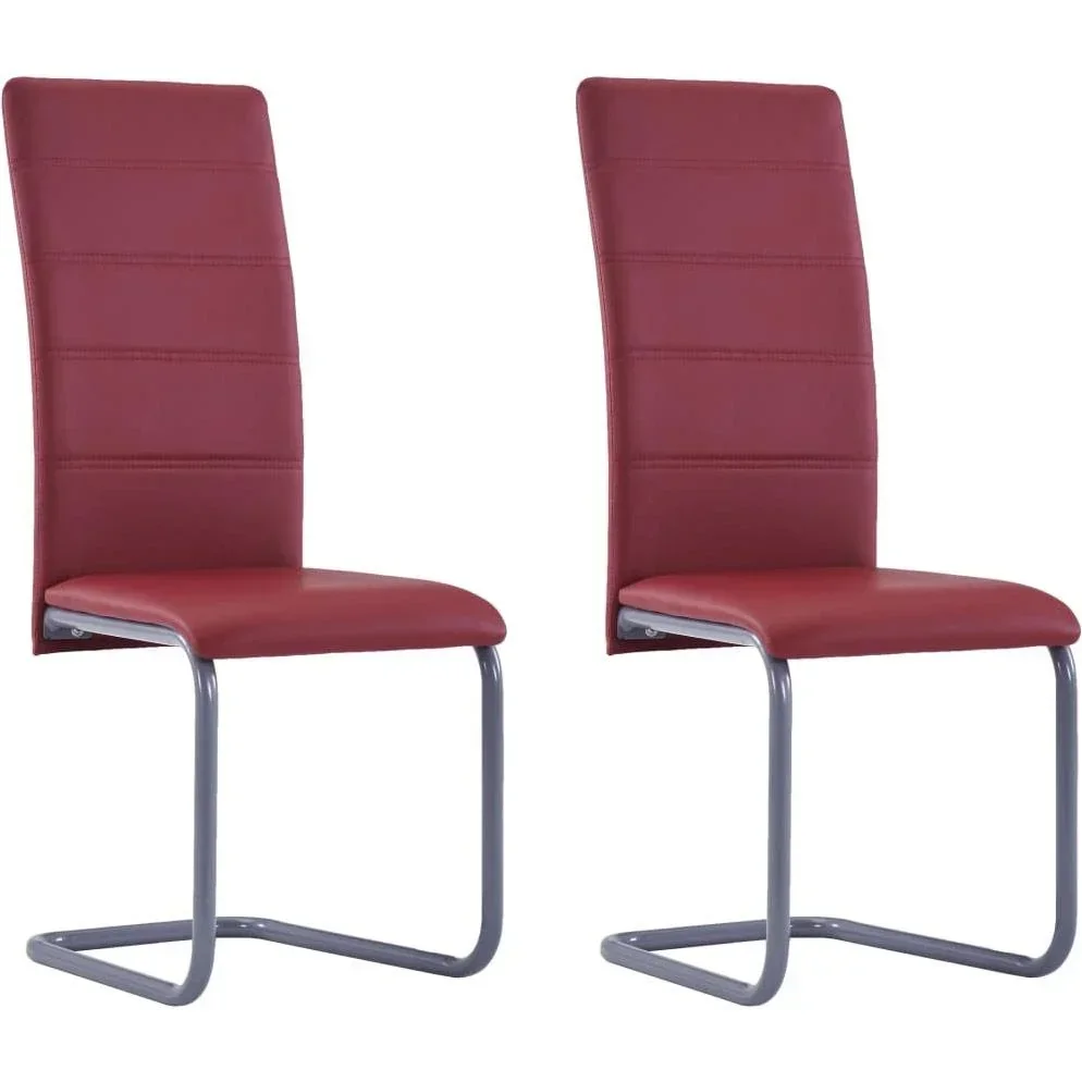 Esszimmerstühle 2-Sitzer Kunstleder rot