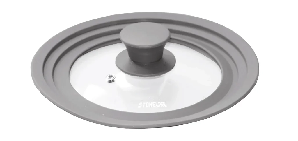 Universal-Glasdeckel mit Silikonumrandung, passend für 24/ 26 /28 cm