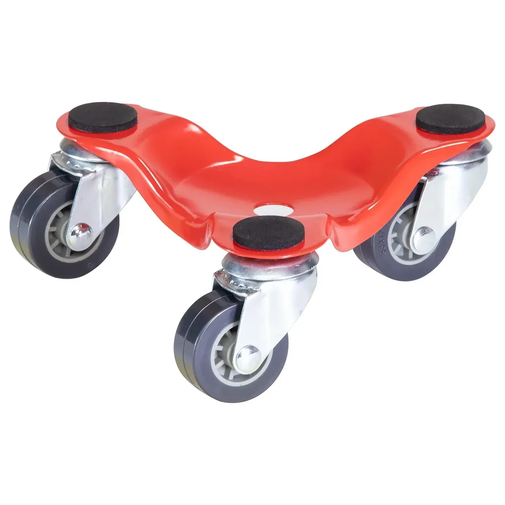 Transporthilfe MM 1193, 16 x 16 x 6 mm, softe Rollen Ø 35 mm, Stahl beschichtet, rot, Tragkraft 60 kg