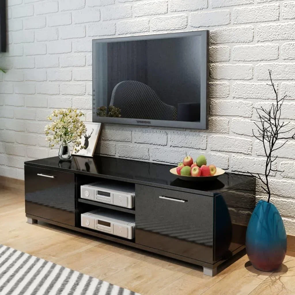 TV-Schrank 120x40,3x34,7 cm Hochglanz schwarz