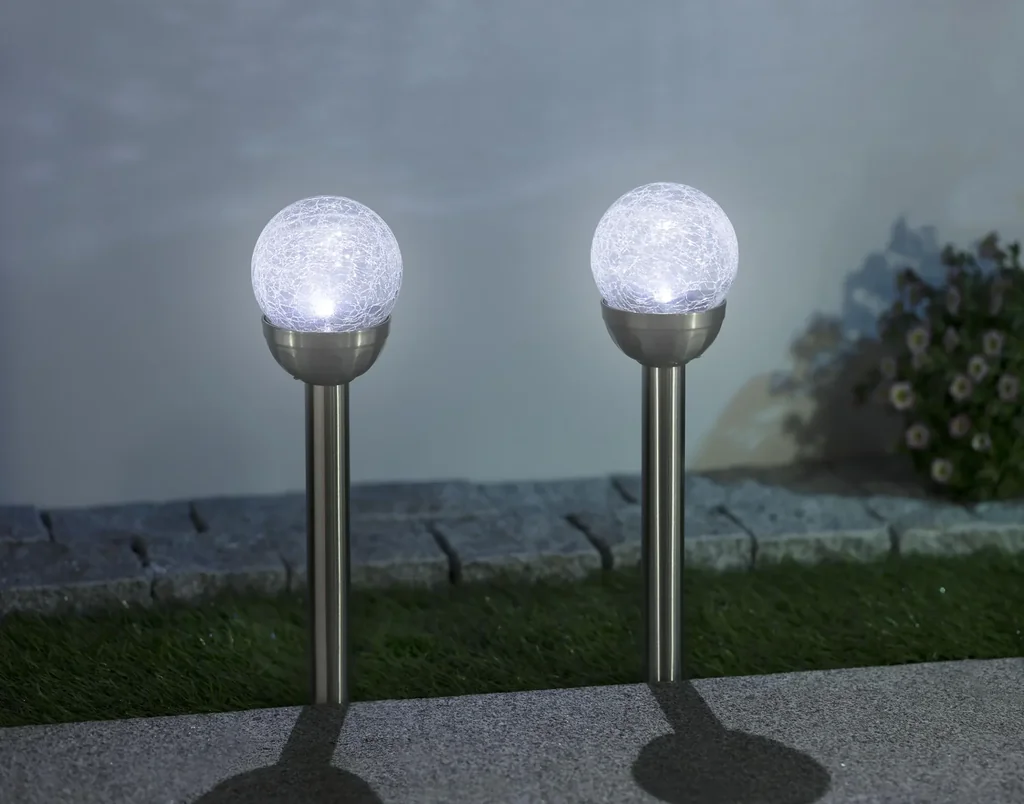Solar Glaskugelleuchte mit Farbwechsel - 2 Stück