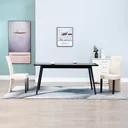 Esszimmerstühle 2tlg. Kunstleder creme