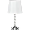 Nachttischlampe Kristall Tischlampe mit Schalter Touch Stoffschirm Tischleuchte E27-Fassung für Wohnzimmer Schlafzimmer