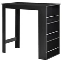 Bartisch moderner Esstisch Schreibtisch mit 3 Ablageflächen Schwarz Spanplatte 112 x 57 x106 cm
