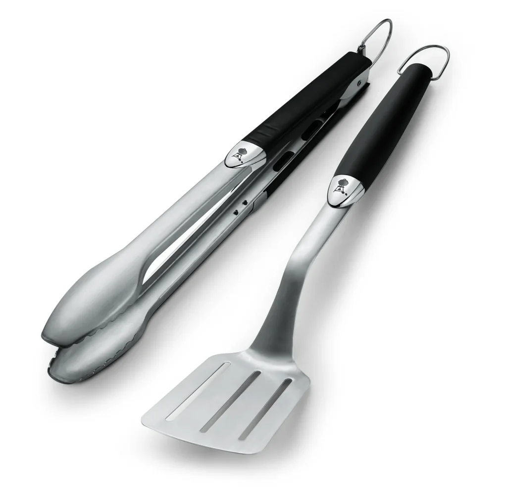 Premium Grillbesteck 2-teilig, Edelstahl, Schwarz