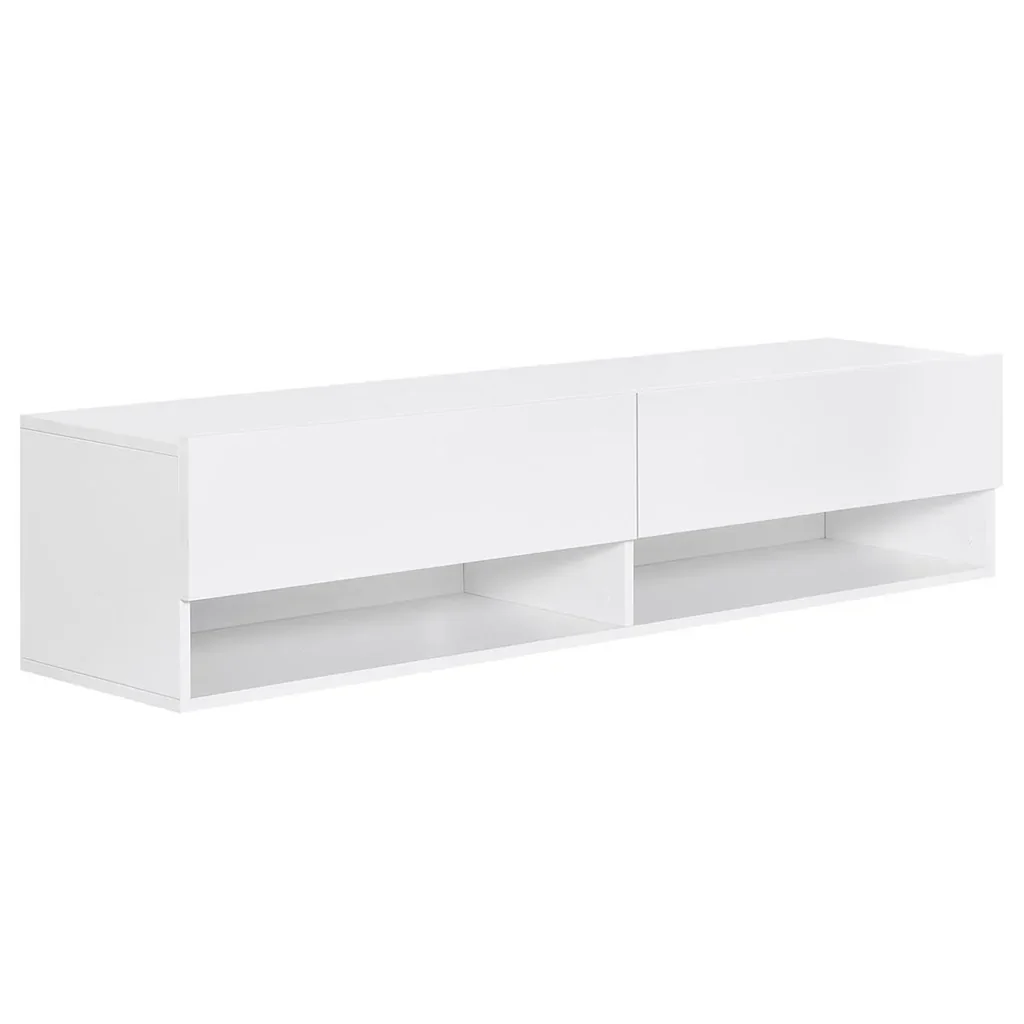 TV Schrank, Hängeschrank, Wandschrank, TV-Kommode, Lowboard, Moderner Fernsehtisch mit Klappfächer und Offene Regale, Sp