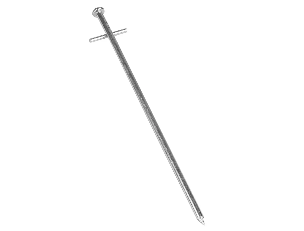 Zeltheringe aus verzinktem Stahl mit Nagelkopf und Quernagel 23cm, 6 mm, 10 Stück