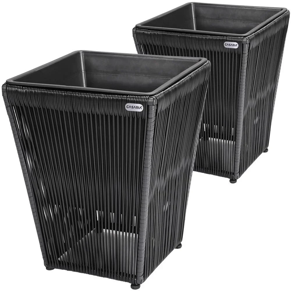Blumenkasten Acapulco 2er-Set schwarz 36x36x40cm