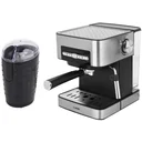 Kolbenmaschine mit elektrischer Kaffeemühle - Mit Milchaufschäumer