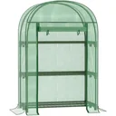 Foliengewächshaus Balkon mit 3 Regalen Mini-Gewächshaus Tomatenhaus Pflanzenhaus Frühbeet Metall grün 80 x 49 x 120 cm