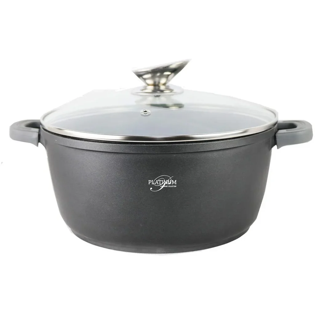Kochtopf/Kasserolle - mit Deckel - 24 cm - Schwarz
