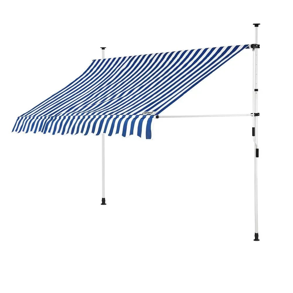 Klemmmarkise blau/weiß 250cm