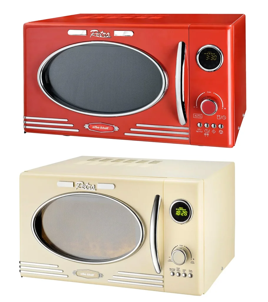 Mikrowelle Retro, rot, 23 L, 1900 W, TKG MW 2500