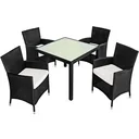 Gartenmöbelset Bali-Polyrattan schwarz stapelbar 9-teilig