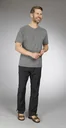 Shirt mit V Ausschnitt, Farbe anthrazit/melange, Gr.M