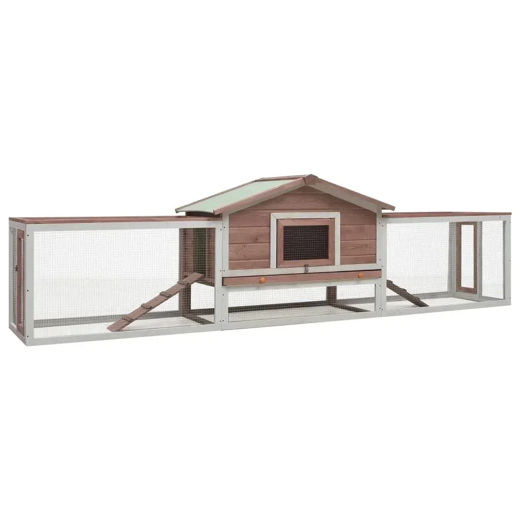Kaninchenstall 303x60x86 cm massiv g