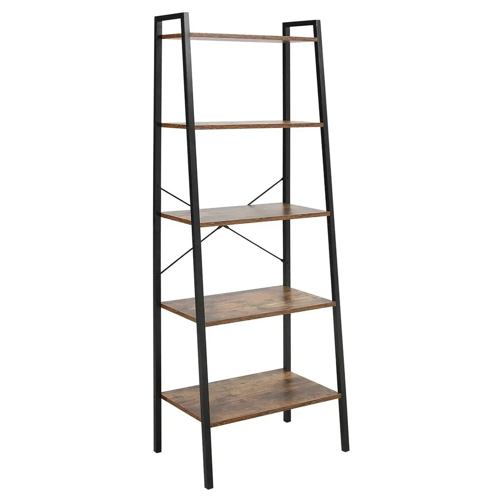 Bücherregal 5-stufiges Büroregal Lagerregal Aktenregal Küchenregal für das Wohnzimmer Küche Bad Büro Spanplatte Metall R