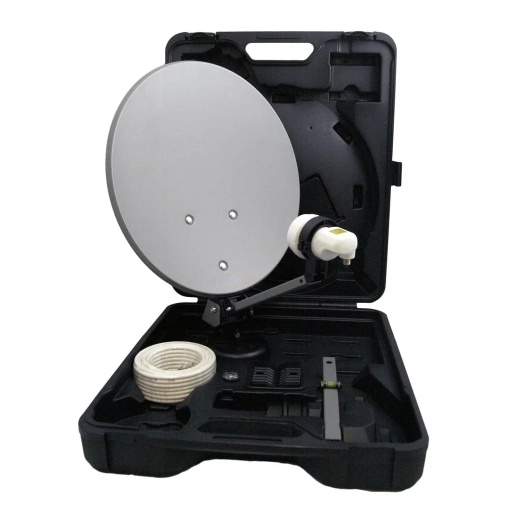 Sat-Campingkoffer CS35 mit Easyfind LNB, Halterung