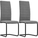 Esszimmerstühle 2 Stück Stoff hellgrau