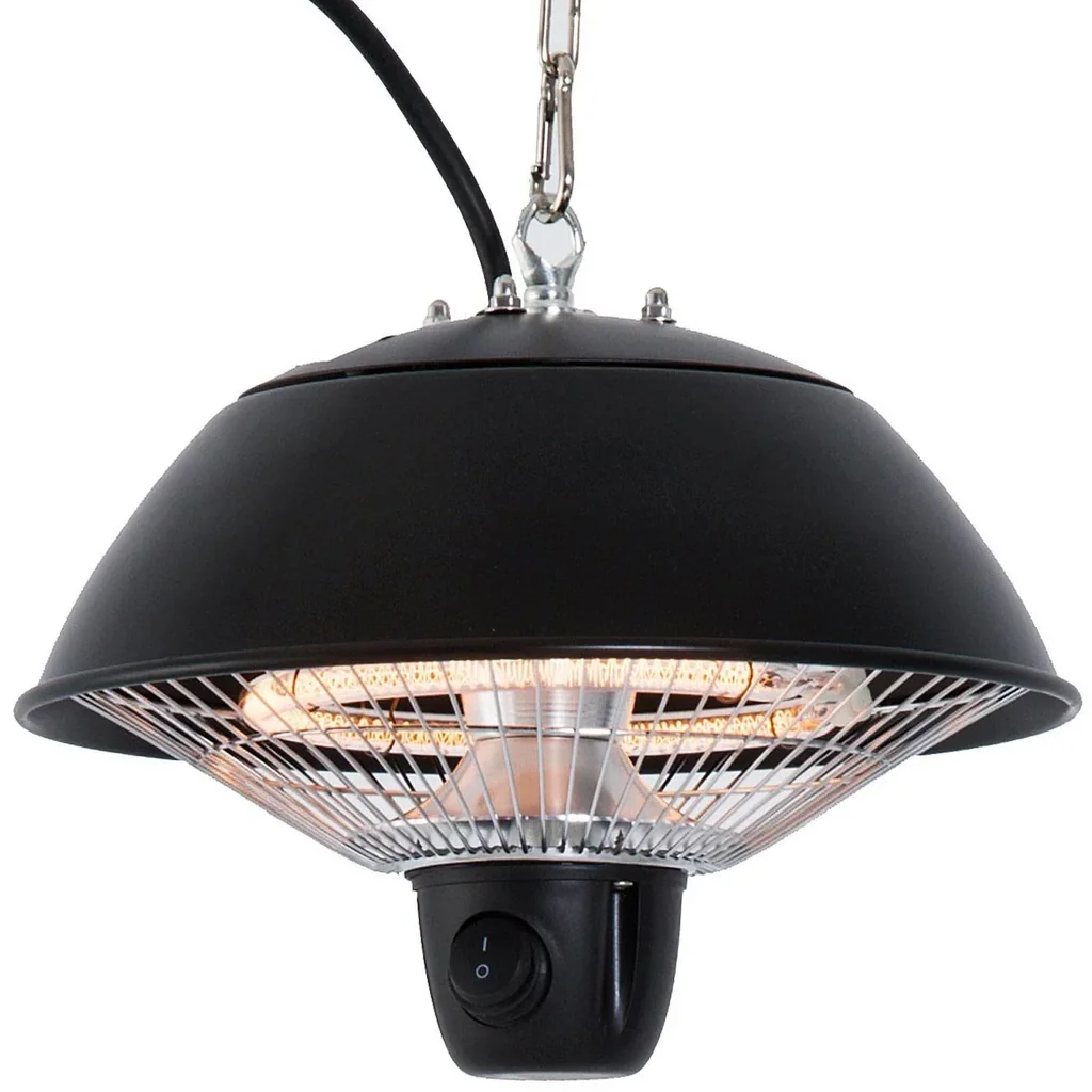 Deckenheizstrahler Heizstrahler 600W Schwarz Ø25