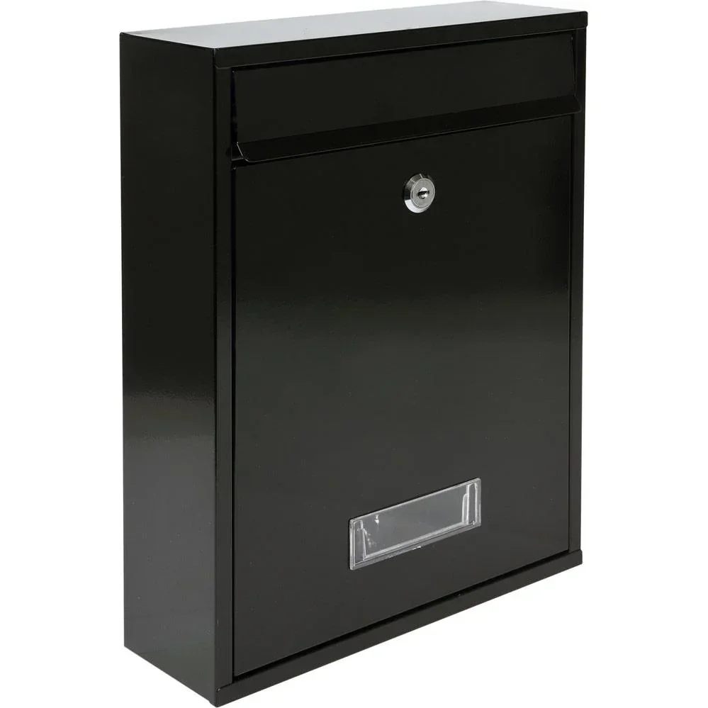 Briefkasten mit 2 Tasten - schwarz - 360x260x80 mm