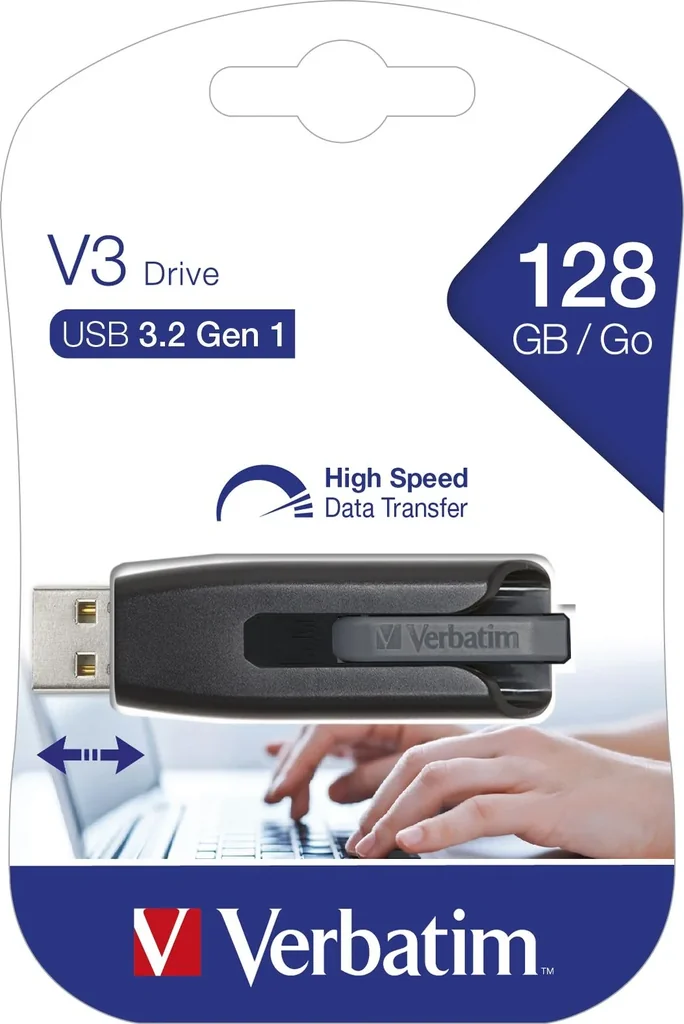128 GB USB 3.2 GEN1 Speicherstick, V3 Store n Go in grau