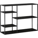 Standregal Bücherregal Lagerregal Aktenregal mit 5 offenen Fächern Küchenregal Metall Schwarz 120 x 35 x 87,5 cm
