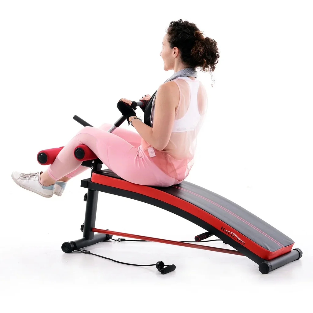 Trainingsbank Sit-Up-Bank Bauchtrainer Schwarz L140 x B73 x H57cm